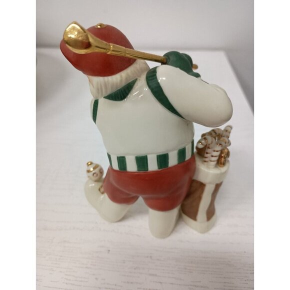 Vintage Lenox Golf Swing Golfer Santa Porcelain Christmas Figurine Collectible - Picture 5 of 9